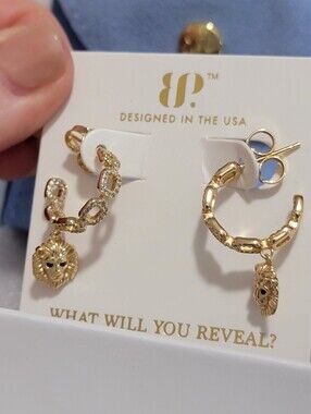Bomb Party Sterling Club Gold Earrings